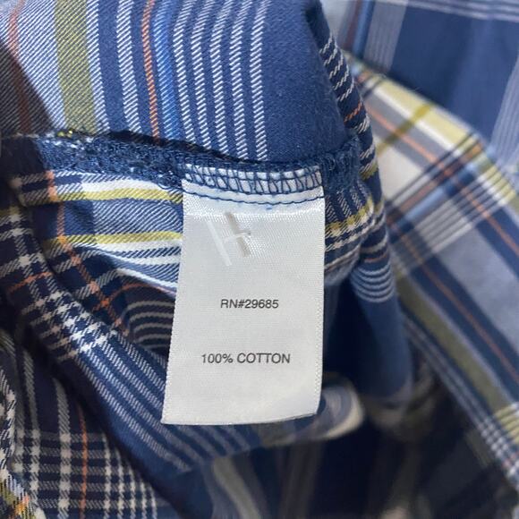 Pendleton Blue Ivory Checkered Long Sleeve Shirt Tunic Dress 100% Cotton Sz L - Picture 7 of 9